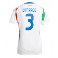 Camiseta Italia Federico Dimarco #3 Visitante Equipación para mujer Eurocopa 2024 manga corta